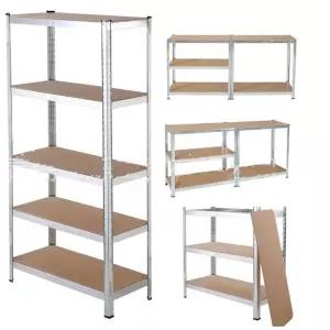 조립식 경량 5단선반 800x400x1800 실버색상/다용/베란다/정리/랙/조립/펜/트리/행거/앵글/수납/틈새