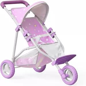 캐노피 안전벨트 및 수납 공간 보라색 흰색이 있는 올리비아의 리틀 월드 베이비 돌 조깅 스타일 유모차