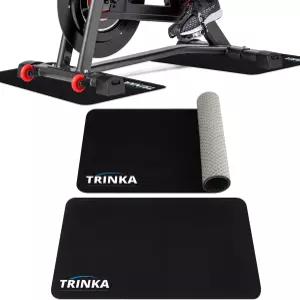 카펫 및 원목 바닥용 2PCS 운동용 자전거 매트 고정식 스핀 바이크와 호환되는 트레이너용 미끄럼 방지