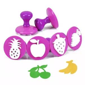 라인스탬프과일모양 6종 세트/놀이/완구/숫자/도장/미술/준비물/재료/한글/어린이집/유아/장난감