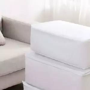 쌍문상회 수납박스 무지방수 반투명 사각 다용도 이불보관함 정리함