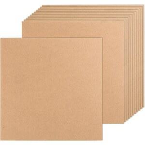 공예용 MDF 우드 보드 12팩 12x12x1/8인치-3mm 두께의 중간 밀도 섬유 미완성 목재 아트 DIY 공예, 페인팅, 판화, 홈 데코용 빈 나무 블록 칩 패널