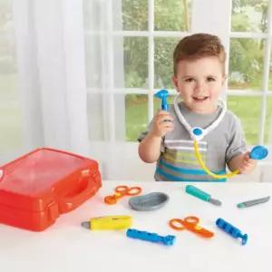 어린이집 병원 의사 역할 놀이 교구 소품 도구 세트 장난감 주사기 체온계 돌 아기 청진기 왕진 가방 유아