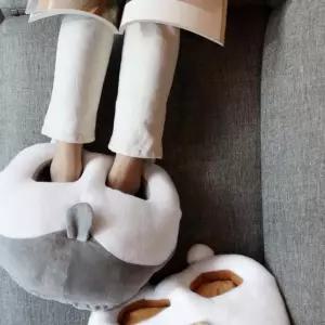 발난로 방석 극세사 USB 쿠션 발열 블랙 손난로 시바견궁둥이