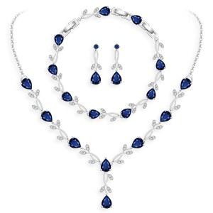 신부 들러리 여성용 GZWHD 웨딩 주얼리 세트 큐빅 지르코니아 목걸이 귀걸이 팔찌 어머니 친구 아내 딸 자매 파티 프롬 선물