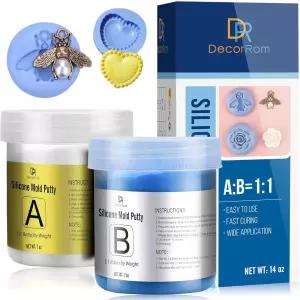 데코롬 실리콘 퍼티 - 7/8 LB 유연 몰드 제작 키트 쉬운 1 혼합 비율 빠른 경화 레진 비누 왁스 보석 3D
