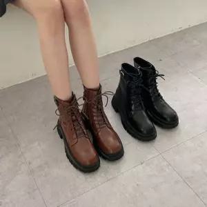 천연가죽 버클 스트랩 레이스업 워커힐 5.5cm