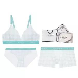 게스언더웨어 110사이즈추가G로고패턴밴딩 남여커플 속옷세트 OEWBRBPDR291MT