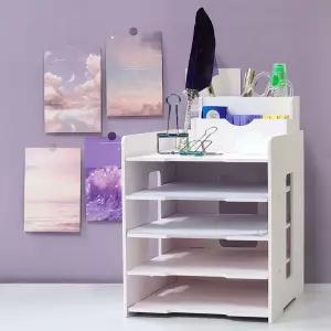 서류 보관함 정리 종이 조립식 세로형 문서 파일 철 꽂이 트레이