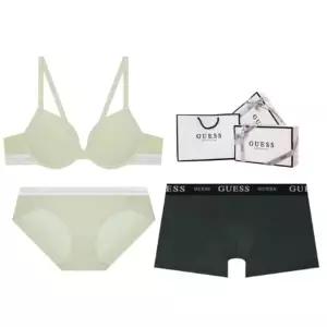 게스언더웨어 에센셜아웃밴드 남여커플 속옷세트 ODWBR791LGR863DGR