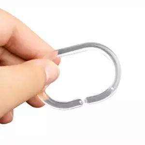 화장실커튼 플라스틱 커튼링 투명 커튼봉 고리 12P 화장실커튼 욕실커튼