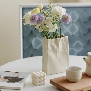 종이백 디자인 화병 거실 기본 수제 심플 장치 꽂이 투명