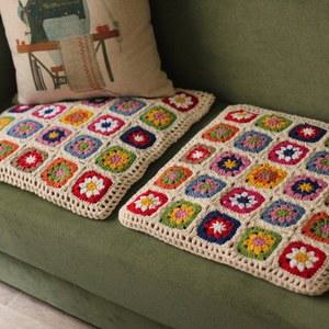 유럽 수출용 핸드메이드 코바늘 방석커버 방석 손뜨개