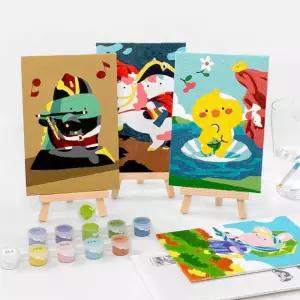 명화 재해석 미니 캔버스 스탠드 드로잉 아트 diy 명화 이젤 그리기세트