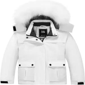 ZSHOW 여아 스키 재킷 방수 따뜻한 겨울 코트 플리스 후드 레인코트 탈부착
