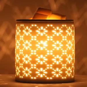 왁스 멜트 워머와 타이머 화이트 세라믹 전기 크리스마스 디머블 오일 귀여운 작은 가벼운 아로마 테라피