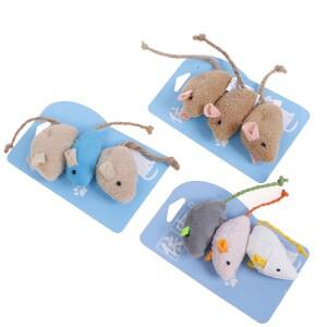 [호환품] 마우스 고양이 키덜트 봉제 스크래치 물림 방지 인터랙티브 애완 동물 용품 세트당 3 개