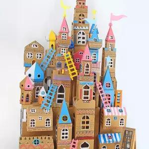 종이 하우스 타운 인디언텐트 컬러링 장난감 종이집 빌딩