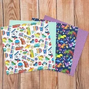 유니아트 키즈 양면 색종이 (4색 x 25매씩) (총 100매입)/다용도색종이/디자인색종이/디자인용종이/디자인