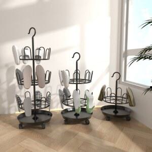 배수판이 있는 선반 슬리퍼 회전 걸이 건조 신발장 바닥에서 보관함 발코니 천장까지