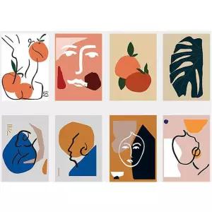 양면 컬러드로잉 벽포스터 4장세트 일러스트 양면엽서/그림/장식/스티커/액자용/레트로/빈티지/가리개/가림