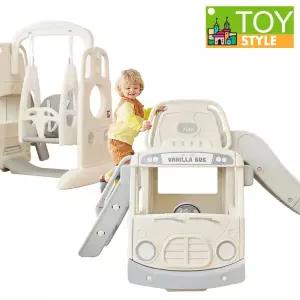 [보리보리/토이스타일]NEW 바닐라 프리미엄 버스미끄럼틀+연결그네