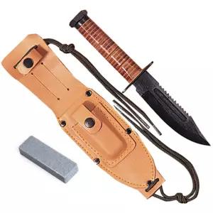 고강도 파일럿 서바이벌 나이프 카본스틸 고정식 캠핑나이프 등산용 칼