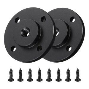 [미국배송] PATIKIL M6X1 여성용 스레드 마이크 플랜지 마운트 2PCS 데스크탑 구즈넥 테이블 마운트 베이스 호스 어댑터용 원형 나사 검은색