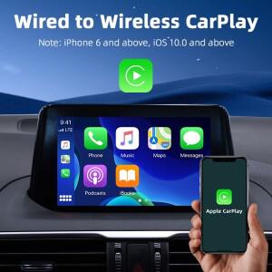 NFC 2in 1 무선 CarPlay 안드로이드 오토 어댑터 스마트 동글 미니 박스 플러그 앤 플레이 5GHz WiFi 블루