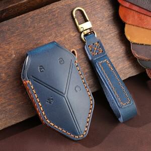 BYD Leopard 5 8에 호환 수제 가죽 자동차 원격 키 케이스 커버 긁힘 방지  내마모성