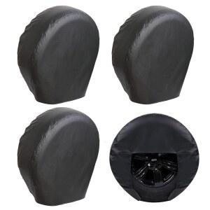 RV 휠(4팩)용 무넷 터프 타이어 커버, 트럭 모터홈 보트 트레일러 캠퍼 밴 SUV 블랙, 직경 24~26인치