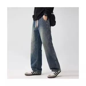 남성 데일리 바지 배기핏 가을 겨울 올밴딩 노턱 데님팬츠 청 트렌드 다올4