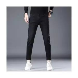 남성 데일리 바지 배기핏 가을겨울 스판 9부 럭셔리 청 블랙 진 반 트렌디 데님 다올4
