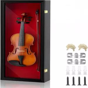 크리스마스 수집가 선물용 기타 피들 우쿨렐레를 위한 33.25인치 활 홀더 및 잠금 바이올린 케이스 걸이