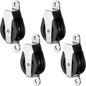 오토링 4개 30mm 세일링 치크 블록 마린 316 스테인리스 스틸 나일론 범용 싱글 헤드 풀리 로프 시브 러너