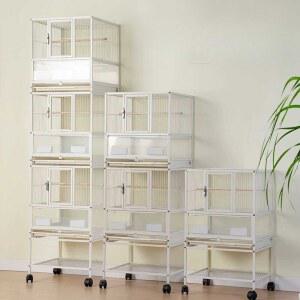 새장 케이지 날림장 조류 놀이터 초대형 학교 패키지 3단 새집 연보라 2단 흰색