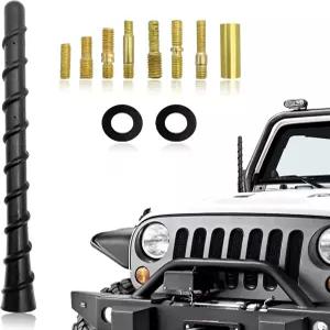 NYTKL 자동차 나선형 안테나 나사 어댑터가 있는 7인치 유연한 PVC 고무 탑퍼 트럭 SUV용 방수 오토 라디오