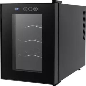 이들엔지 블랙 와인 쿨러 23L 8병 압축기 냉장고 대형 독립형 저장고 5개의 선반과 3개의 선반이 있는 레드