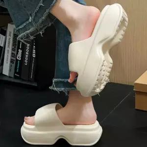 구름 통굽 슬리퍼 푹신한 웨이브 키높이 여름 데일리미끄럼방지 와이드스트랩 두꺼운 홈웨어 이지 휴가룩