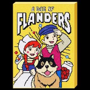 DIY 보석십자수 프란다스의개 투게더큐빅 세트 비즈공예 벽걸이 액자 큐브아트 패키지