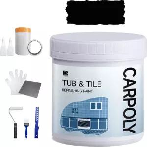 CARPOY 타일 페인트 35온스 욕조 및 마감 키트(도구 포함) 욕실용 DIY 키트 수성 주문량이 적고 주방