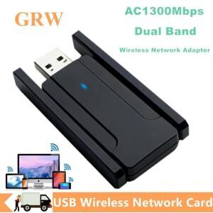 PC용 USB 와이파이 안테나 동글  AC 네트워크 랜 카드  이더넷 무선 5G 모듈  5 Ghz  1300Mbps