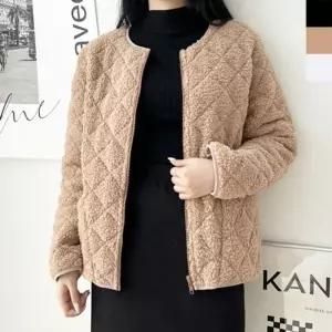 여성 뽀글이 패딩 자켓 노카라 양털 누빔 겨울 점퍼 따뜻한 여성외투 아우터