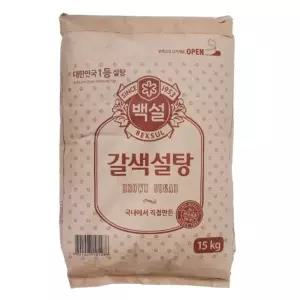 씨제이백설 조미료 갈색설탕 황설탕 대용량 업소용설탕 요리설탕15kg