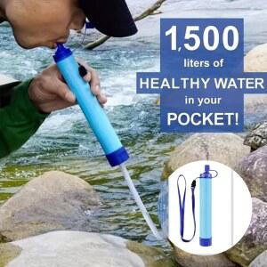 수도 필터 야외 캠핑 비상용 정수기 빨대 휴대용 생존 직접 마시는 싱글 튜브 하이킹 용품