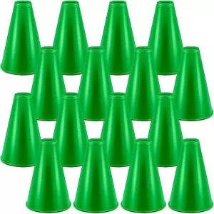 HSLCGF 16개 응원 메가폰으로 학교 야외 활동을 위한 파티 그린 플라스틱 메가폰 DIY 액세서리 장식 슈퍼볼