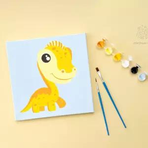 어린이 공룡유화 색칠도안 미술놀이 색칠액자 그림그리기 물감 체험 키트 캔버스그림