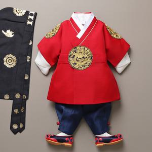 [꼬까한복]드래곤용포 레드 남아한복 백일 돌