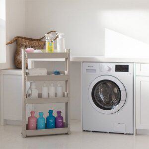 [리빙숲]틈새수납장 4단/이동식 트롤리/세탁실/욕실/수납선반/틈새선반/선반수납장