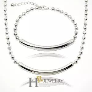 [호림쥬얼리]실버92.5정.품)세련)예쁜(HR)실버 키팅 스틱 세트(大)(목걸이+팔찌)